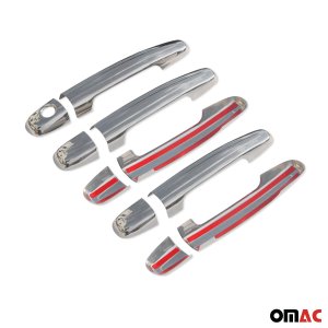 Toyota RAV4 Door Handle Cover - Omac - 5 Door H1 S.Steel - Gloss Silver - '06-'12